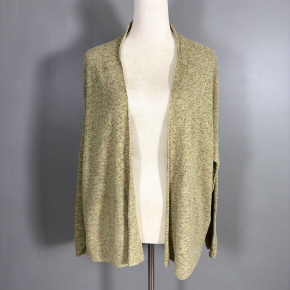 Eileen Fisher Cardigan XL Open Organic Cotton Heathered Green‎ Classic Capsule - Picture 1 of 7